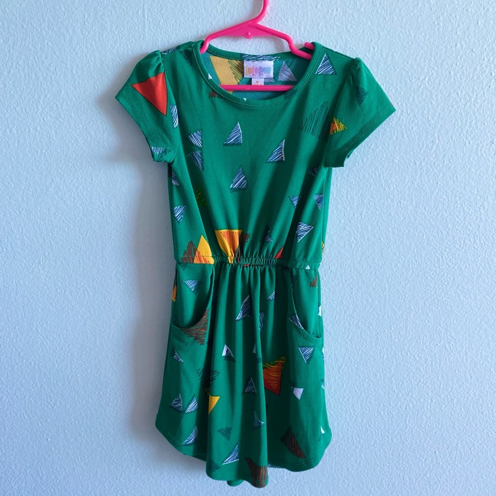 LuLaRoe Green Patterned Dress